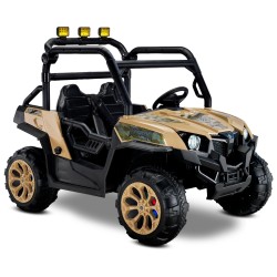 348 UTV Monster 24V 4x4 Çift Kişilik Uzaktan Kumandalı Akülü Araba – 3-8 Yaş , Bej
