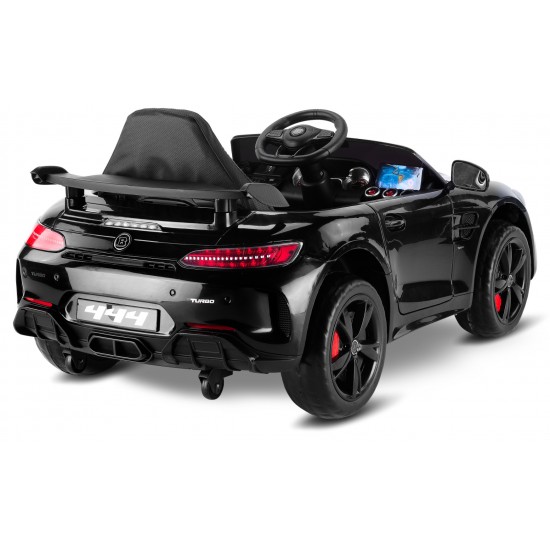 Babyhope 444 GTR Akülü Araba 12V – Özel Eva Teker - Uzaktan Kumandalı, 1-4 Yaş Çocuk Arabası - SİYAH