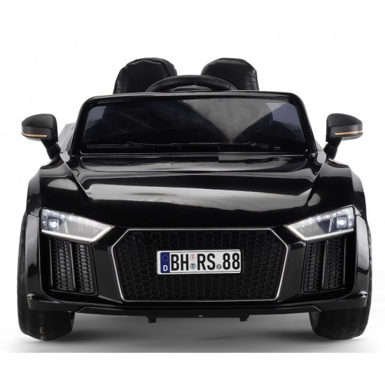 Audi RS 12V Uzaktan Kumandalı Çift Motorlu Akülü Yarış Arabası - Siyah Eva Teker