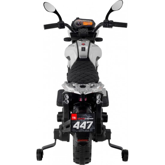 Motocross 12 Volt Akülü Çocuk Motoru (3-8 Yaş) - Beyaz