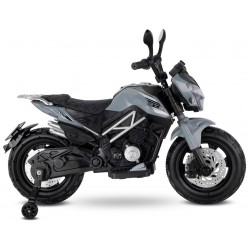 Motocross 12 Volt Akülü Çocuk Motoru (3-8 Yaş) - Gri