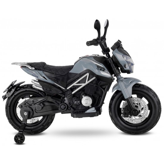 Motocross 12 Volt Akülü Çocuk Motoru (3-8 Yaş) - Gri