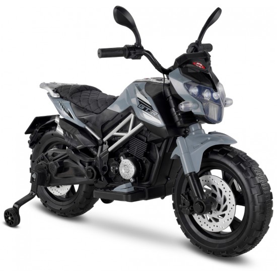 Motocross 12 Volt Akülü Çocuk Motoru (3-8 Yaş) - Gri