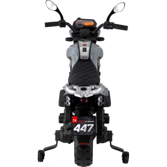 Motocross 12 Volt Akülü Çocuk Motoru (3-8 Yaş) - Gri