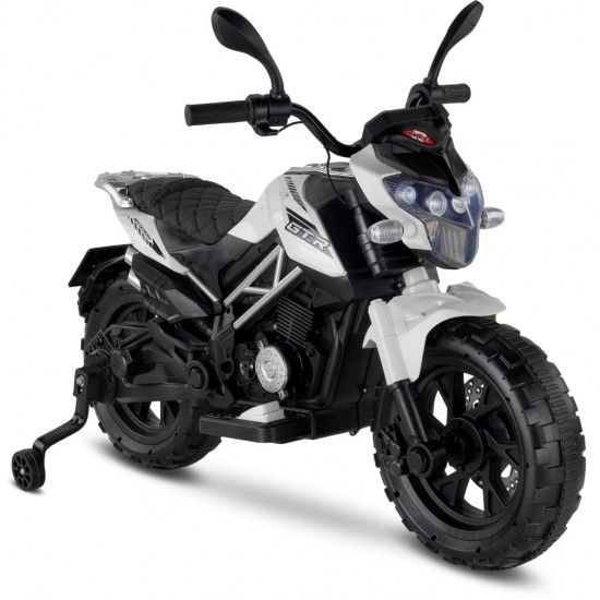 Motocross 12 Volt Akülü Çocuk Motoru (3-8 Yaş) - Beyaz