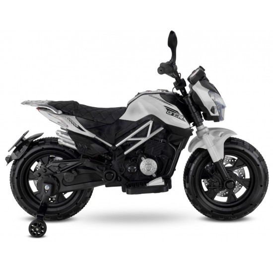 Motocross 12 Volt Akülü Çocuk Motoru (3-8 Yaş) - Beyaz