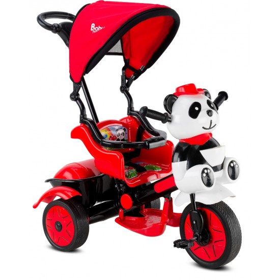 Little Panda 3 Tekerli Ebeveyn Kontrollü Çocuk Bisikleti - Kırmızı