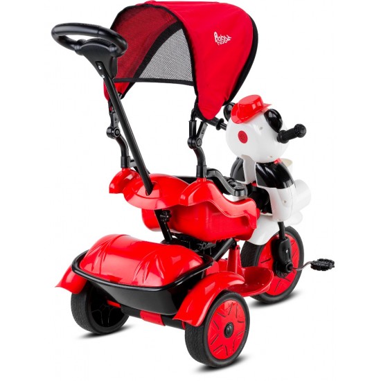 Little Panda 3 Tekerli Ebeveyn Kontrollü Çocuk Bisikleti - Kırmızı