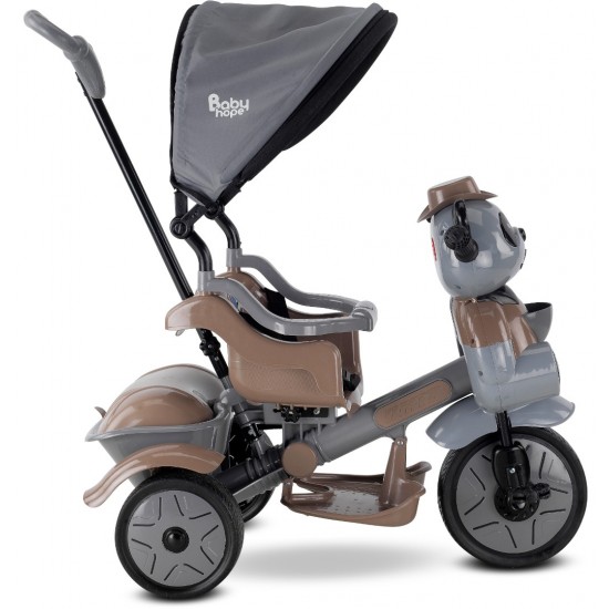 Little Panda 3 Tekerli Ebeveyn Kontrollü Çocuk Bisikleti - Vizon