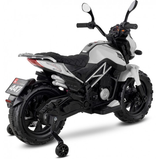 Motocross 12 Volt Akülü Çocuk Motoru (3-8 Yaş) - Beyaz