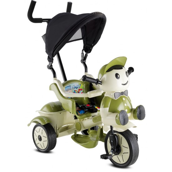 Yupi 3 Tekerli Ebeveyn Kontrollü Çocuk Bisikleti - Yeşil-Bej