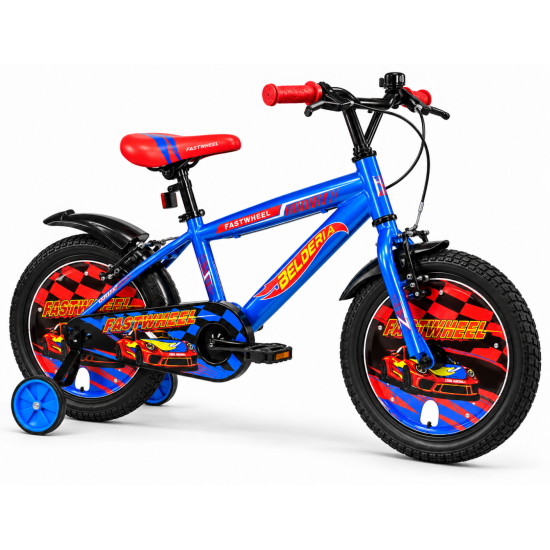 Fastwheel 18 Jant Çantalı Çocuk Bisikleti – 5-8 Yaş, Yan Teker Dahil - Mavi