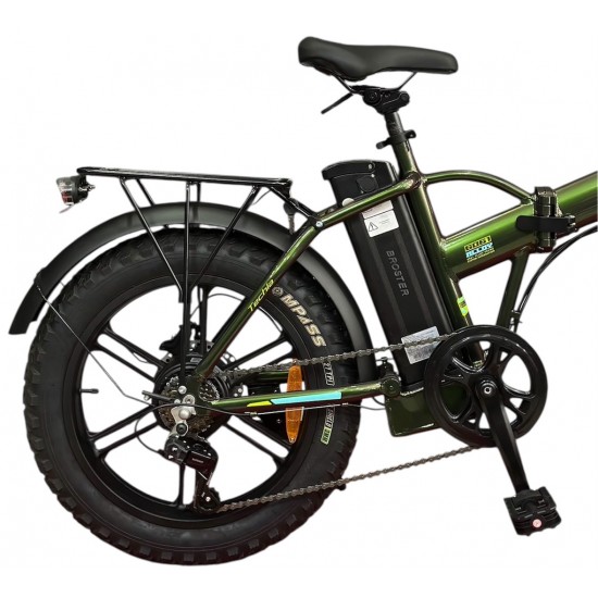 Broster Techla - Hidrolik Disk Fren - Elektrikli Katlanır Bisiklet - Metalik Yeşil