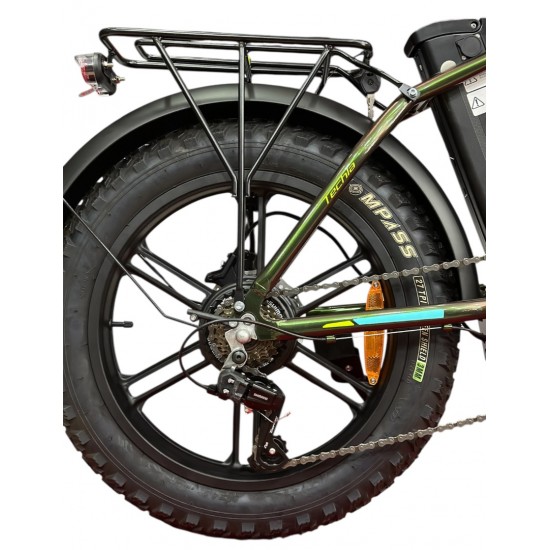 Broster Techla - Hidrolik Disk Fren - Elektrikli Katlanır Bisiklet - Metalik Yeşil