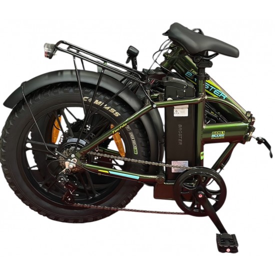 Broster Techla - Hidrolik Disk Fren - Elektrikli Katlanır Bisiklet - Metalik Yeşil