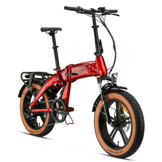 2026 Sezon Üretim Loop Armour Hidrollik Disk Gaz Kollu Elektrikli Katlanır Bisiklet Kırmızı