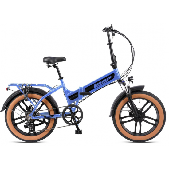 Kron Loop Discovery Gaz Kollu ve Hidrolik Frenli Elektrikli Katlanır Bisiklet - Mavi