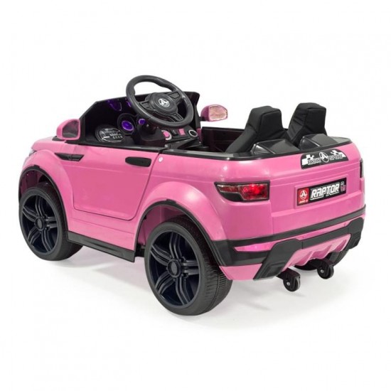 Raptor 12V Uzaktan Kumandalı Çift Motorlu Akülü Araba | Pembe