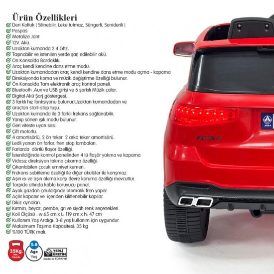 Akar Admire GT 12V Kumandalı Akülü Araba Kırmızı
