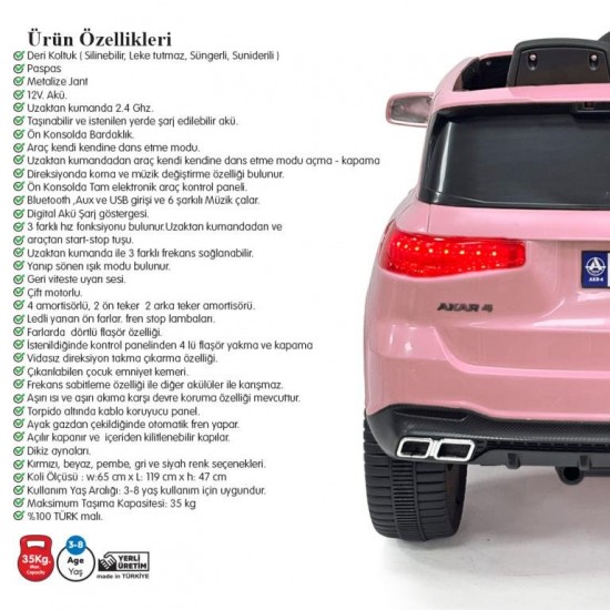 Akar Admire GT 12V Kumandalı Akülü Araba Pembe