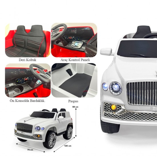 Akar Boss GT 12V Kumandalı Akülü Araba Beyaz