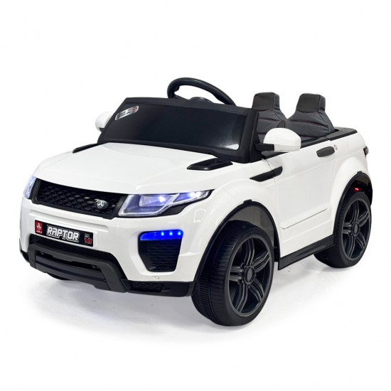 Raptor 12V Uzaktan Kumandalı Çift Motorlu Akülü Araba | Beyaz