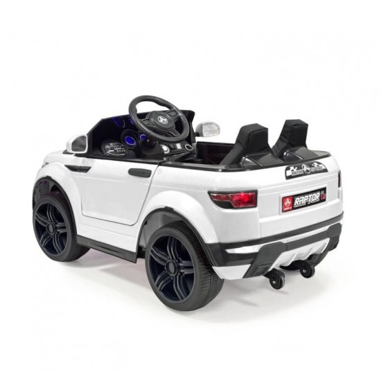 Raptor 12V Uzaktan Kumandalı Çift Motorlu Akülü Araba | Beyaz