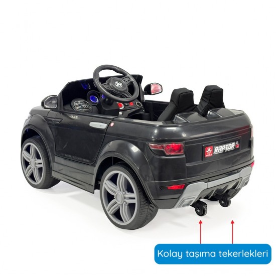 Raptor 12V Uzaktan Kumandalı Çift Motorlu Akülü Araba | Siyah