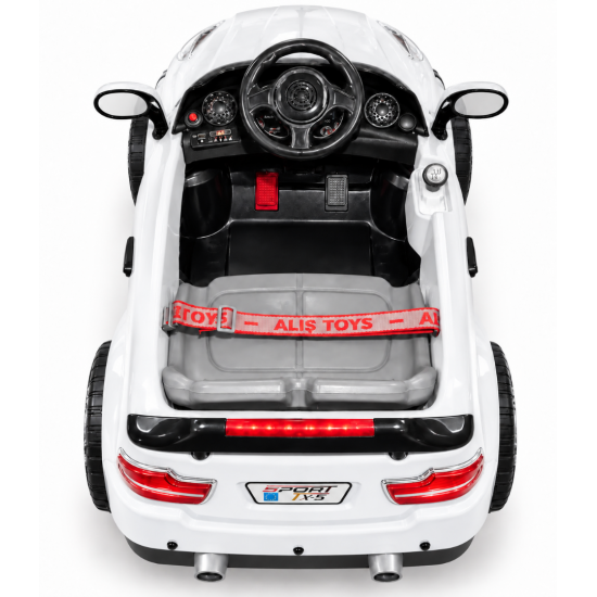 Aliş 605K TX5 Sport 12V 12Ah Uzaktan Kumandalı Akülü Araba 50 KG Kapasiteli 2-7 Yaş Beyaz