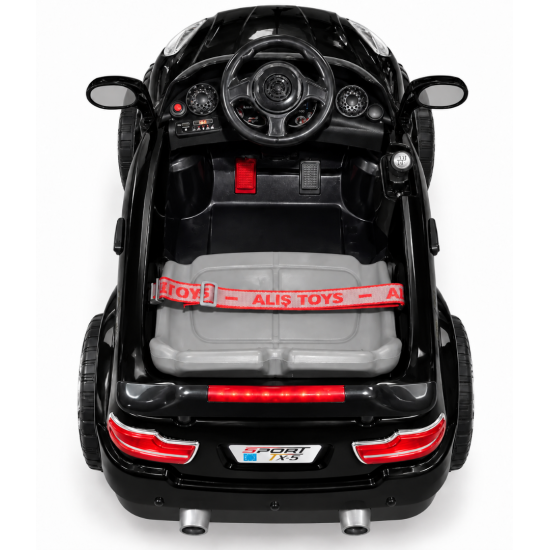 Aliş 605K TX5 Sport 12V 12Ah Uzaktan Kumandalı Akülü Araba 50 KG Kapasiteli 2-7 Yaş Siyah