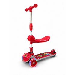 Aliş Oturaklı | Işıklı | Katlanır 50 KG Kapasiteli Çocuk Scooter